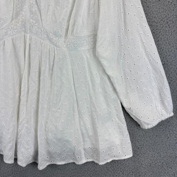 Torrid Eyelet Babydoll Top 2X Boho Peasant Cottagecore Romantic Feminine 2022 - Picture 5 of 13